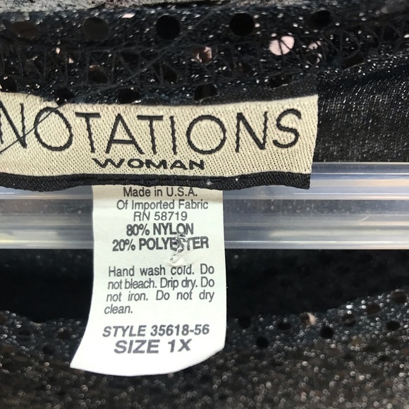 NOTATIONS NWT SIZE 1X BLOUSE-SHORT SLEEVE-SEQUINS - Picture 4 of 16